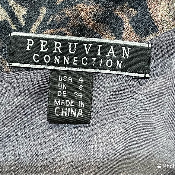 Peruvian Connection Floral Watercolor Mini Dress Size 4 Multicolor - Picture 11 of 13